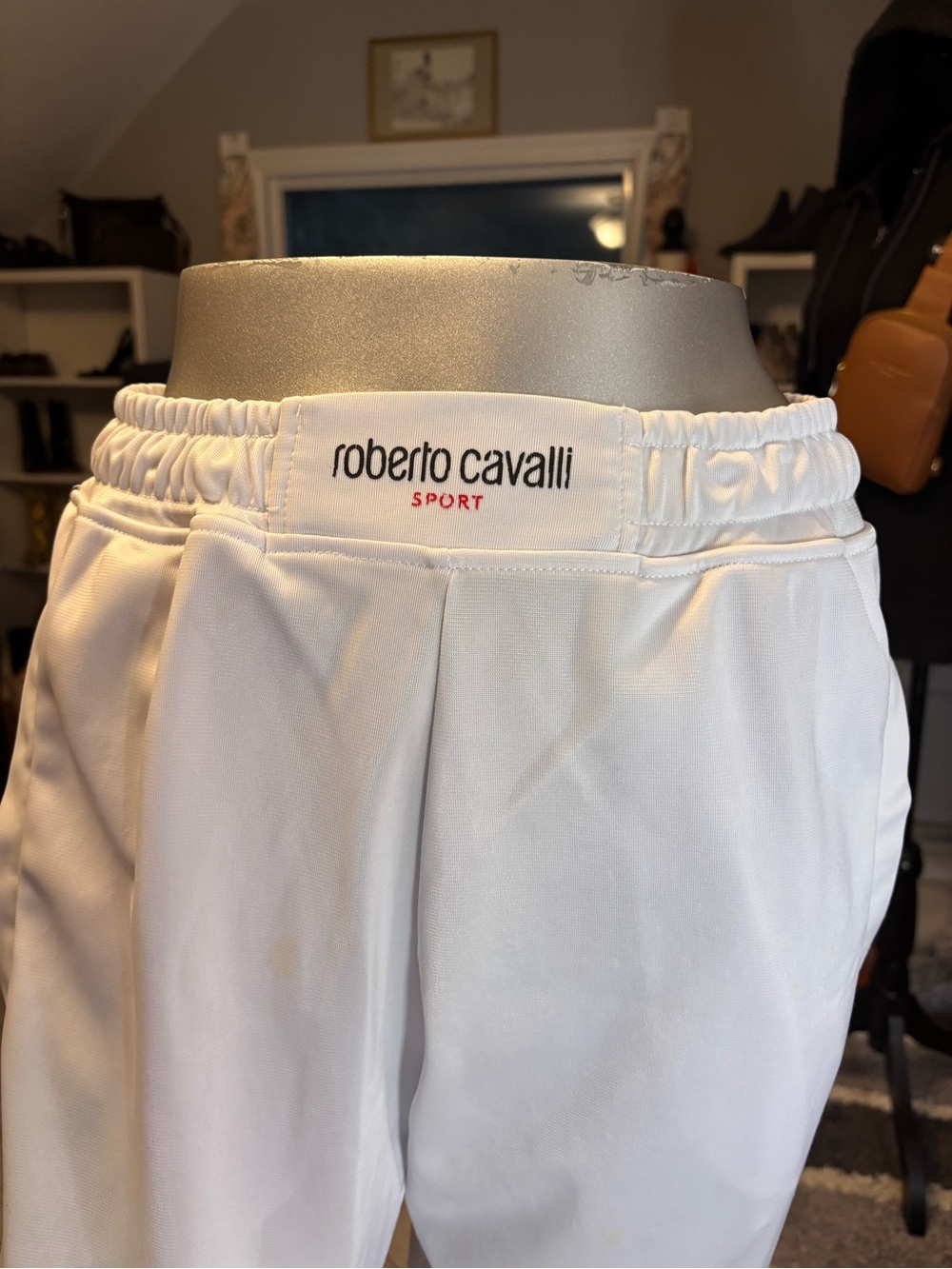 Roberto Cavalli Sport White Track Pants – Luxury Italian Athleisure Men’s Size L - Picture 3 of 9